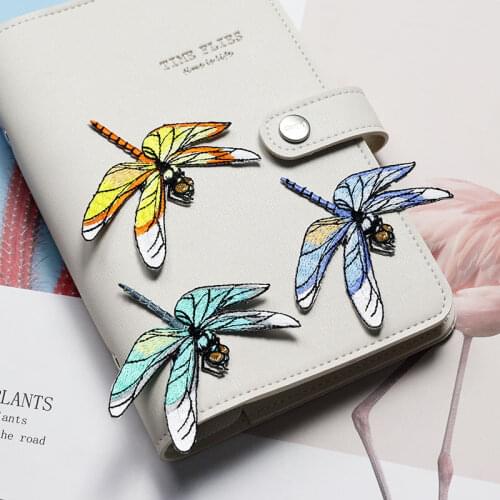 Colorful dragonfly Embroidery Patches for clothing 3D cute animal Embroidered iron on parches animal applique for backpack hat