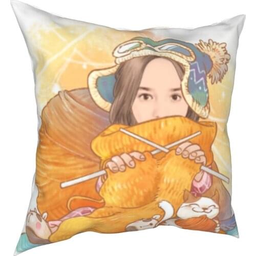 Christmas Sweater Girl pillow warm Christmas printing pillow living room Christmas Sweater Girl decorative pillow case