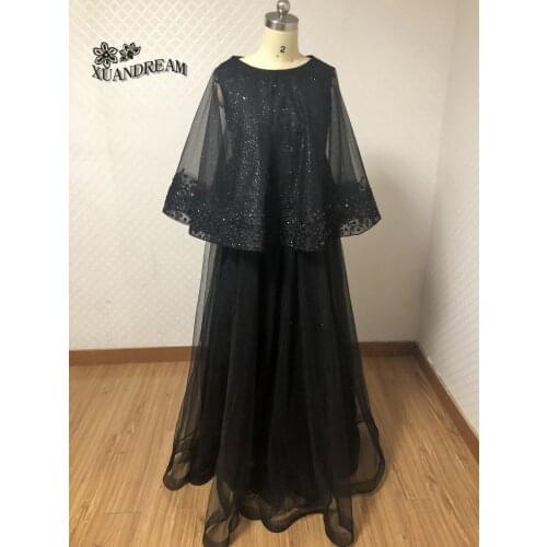Bling bling evening gown 2019 vestido de noche corto special occasion dresses for dinner party cheap black evening dress XD-71