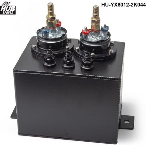 High Q External 044 Dual Fuel Pump Anodized Billet Aluminum Fuel Surge Tank HU-YX6012-2K044