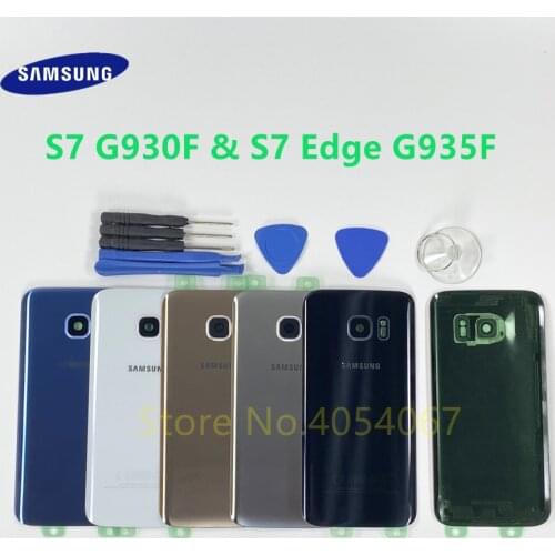 Rear Case Panel Battery Glass Back Door Cover Housing For Samsung Galaxy S7 G930 G930F S7 Edge G935 G935F Pre-Adhesive Stickers