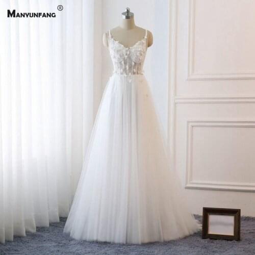 Elegant 3D Flowers Sweetheart Neck Backless Court Train Bridal Gown Sleeveless Spaghetti Straps A-Line Wedding Dress 2021