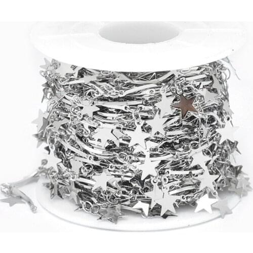 10m Soldered Star & Bar Environmental Brass Link Chains Long-Lasting Plated for Jewelry Making DIY Bracelet Necklace Findings