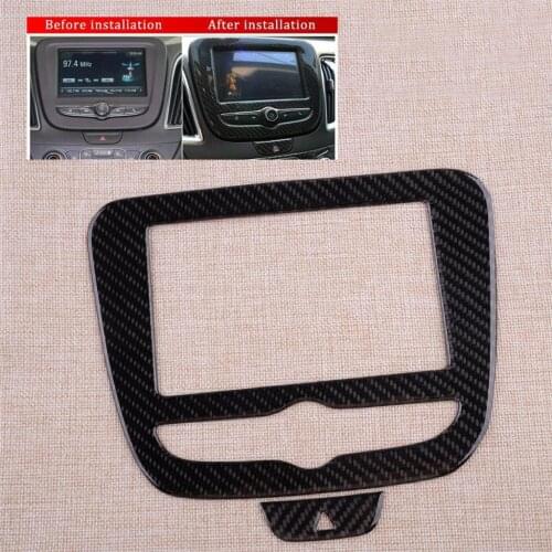 2Pcs Carbon Fiber GPS Navigation Panel & Warning Light Frame Cover Trim Car Accessories Fit for Chevrolet Malibu 2016 2017 2018
