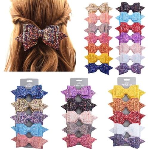 2019 Emmababy 5PCS Baby Girls Headband Fashion Hair Bows Sequin Sparkle On Clip Baby Toddler Girls Baby Bows