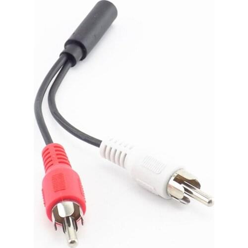 3.5mm RCA Female Connector Jack Stereo Cable Y Plug to 2 RCA Male Adapter Audio Aux Socket Connector to Headphone Music Wire U27