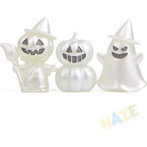 3pcs/set Luminous Tree Wizards Halloween Pumpkin Ghost PVC Action Figure Collection Anime Figure Kids Baby Toys Doll Decor