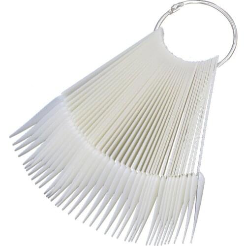 40Pcs Fan Shape Nail Art Polish Color Card Practice Sample False Tips Display Nails Art Accessories Manicure Tool