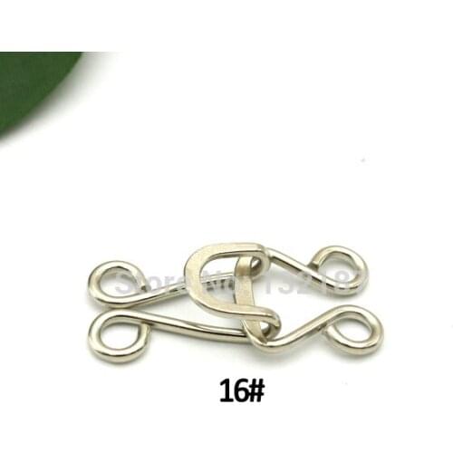 50sets/lot 16# big metal brass hook / eye for trousers/skirt hook eyes silver nickle color free shipping