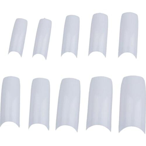 500 pcs French Style Acrylic Artificial Fingernails Half Tips White