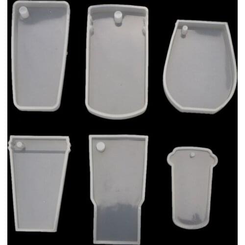 6Pcs Tumbler Silicone Mold Cup Turner Partner DIY Bottle Shape for Key Chain Perforated Resin Clay Mold Crafts Tools New