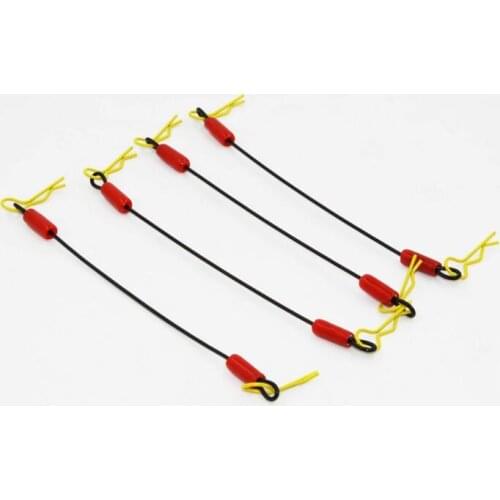 8Pcs Car Body Fixing Buckle R Shape Clip With 4Pcs Steel Wire Ropes For 1/8 1/10 RC Car Crawler Monster Truck Models