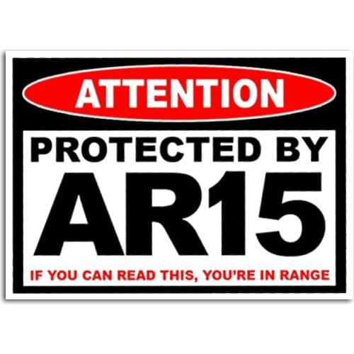 Car Styling Protected AR15 AR 15 Warning Sticker Rifle Gun Safe Ammo Amendment 2A PAIR Car Sticker Scratches Waterproof PVC