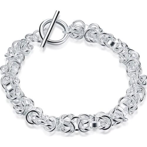 BABYLLNT 925 Silver Circle Chain Bracelet For Woman Charm Wedding Engagement Fashion Party Jewelr Wholesale