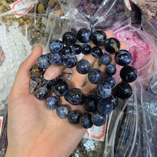 100% Natural Blue Peter Site Stone Beads Loose DIY Beads For Bracelet Making Bracelets