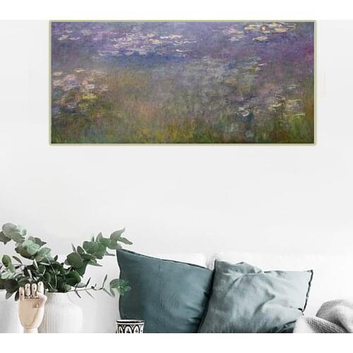 Citon Claude Monet《Water Lilies Agapanthus》Canvas Oil Painting landscape Art Poster Picture Modern Wall Decor Home Decoration
