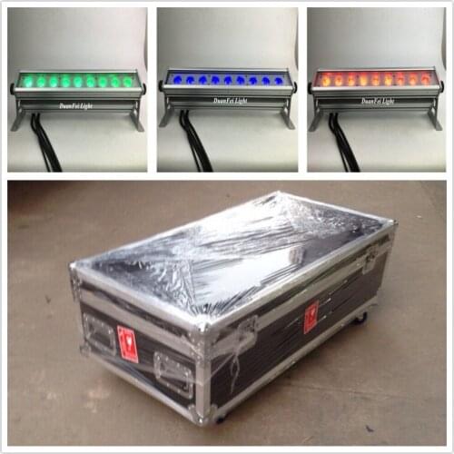 Flightcase) 10Lot IP65 Outdoor Waterproof 9x9w Led Wall Washer Light Rgb Dmx Bar Dj Lyre