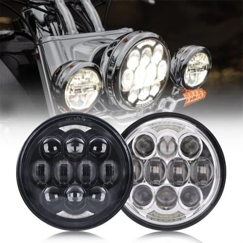 Motorcycle 5 3/4" Led Headlight White DRL Angel Eye 5.75 inch for Harley Touring Ultra Classic Electra Street Glide Road King