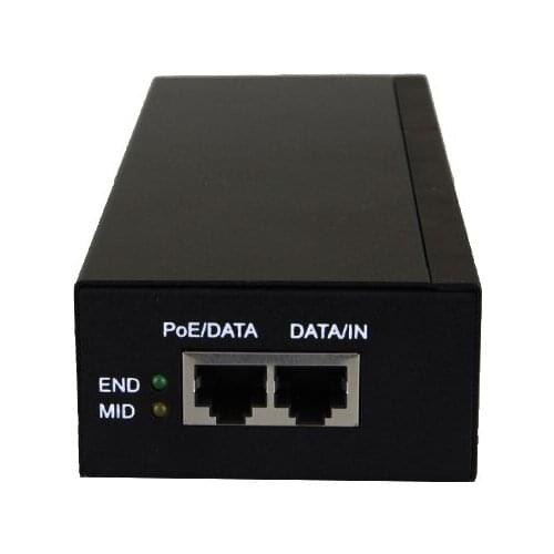 IEEE 802.3af/at High Power over ethernet injector Single Port 10/100/1000M Gigabit Mid-span 60W 4-Pair POE Injector