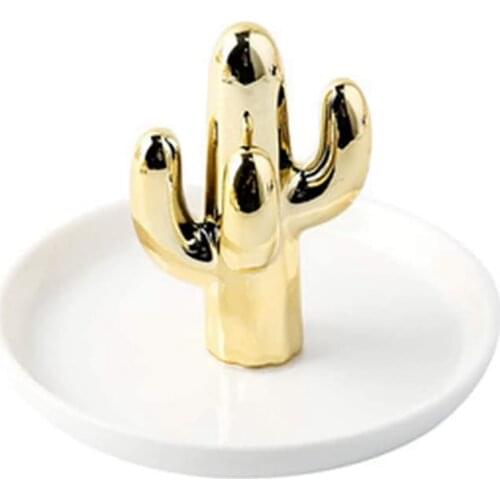Cactus Ring Holder Dish for Jewelry, Ceramic Ring Holder Trinket Tray/Dish Great for Wedding Ring, Earring, Diamond Ring