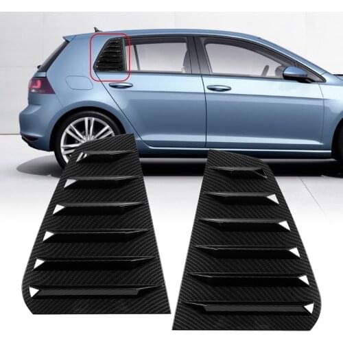 Carbon Fiber Style Rear Side Window Louver Vent Shade Cover Moulding Fit for VW Golf MK7 MK7.5 2014 2015 2016 2017 2018 2019