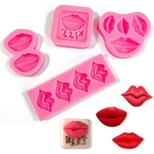 Kiss Collection Fondant Candy Silicone Mold Lips Fondant Mold for Sugarcraft Cake Decoration Cupcake Topper Polymer Clay Soap