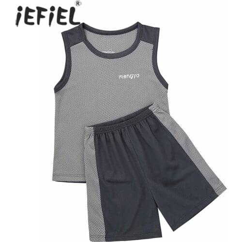 Kid Sport Basketball Jersey Set Uniforms Kits Child Boy Girl Sleeveless Vest T-shirt+Shorts Set Youth Training Basketball Jersey