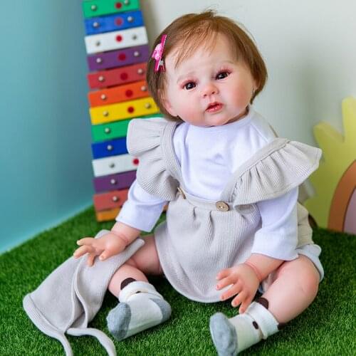 20 Inches Reborn Baby Doll Sweet Face Cuddly Toys Cloth Body Doll Hand Paint Doll