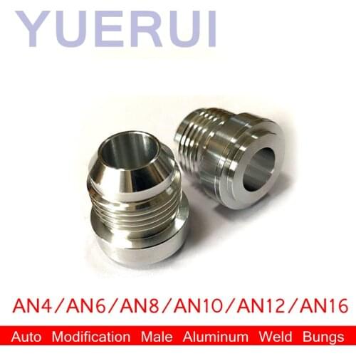 Oil Cooler AN4 AN6 AN8 AN10 AN12 AN16 Male Aluminum Weld Bungs Straight Weld On Fitting Round Base High Quality