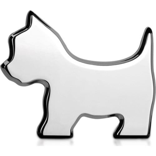 Lovely Puppy Car Sticker Dog Auto Emblem 3D Metal Boot Badge Fender Gold Chrome Black Automobile Tuning Car Styling Accessories