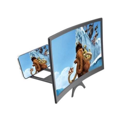 Fashion 12inch Foldable 3D HD Curve Mobile Cell Phone Movie Videos Screen Magnifier for Home Office Travel Indoor Outdoor Use