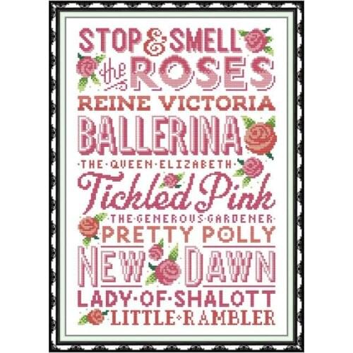 Cross Stitch Kits Embroidery Needlework Set Rose Board Stamped Pattern Thread 11CT 14CT Print Counted Fabric Canvas Accessories