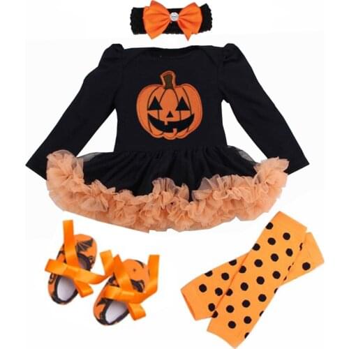 Newborn Halloween Clothes Baby Girl Clothing Set Pumpkin Skull My First Halloween Outfits Funny Party Tutu Costumes Xmas Gifts