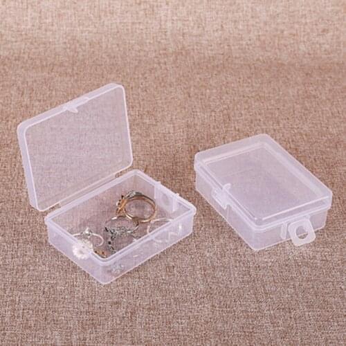 Transparent plastic rectangle earring Jewelry Component Accessorie Makeup Organizer Office desktop Sundries storage box case