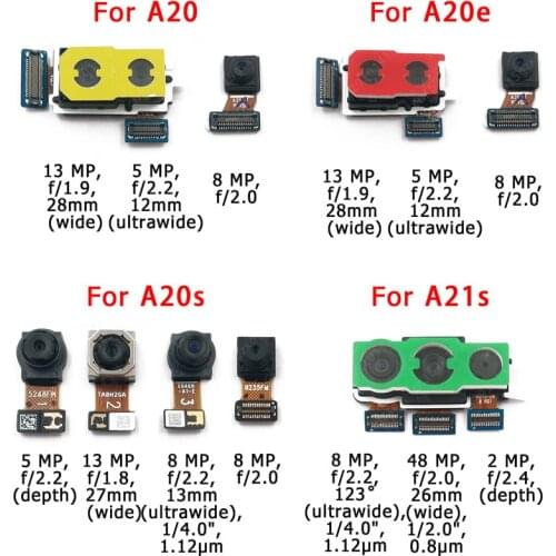 Original Front Rear Back Camera For Samsung Galaxy A20 A20s A20e A21s Main Facing Camera Module Flex Replacement Spare Parts