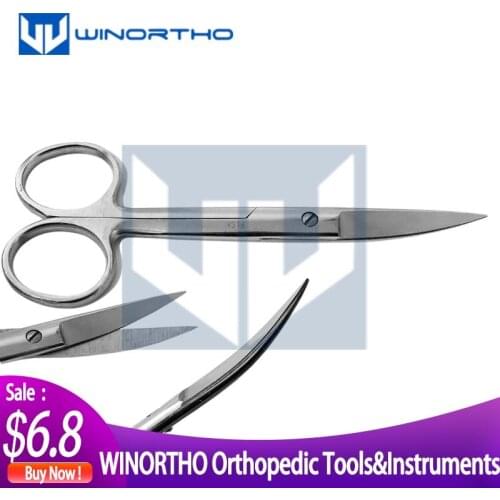 Pet Farm Veterinary Vet Stainless Steel Surgical Scissors 14cm 16cm 18cm Straight curved Tip Scissors Farming Tool