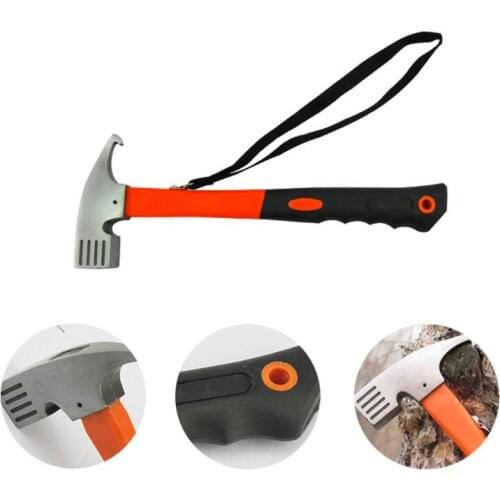 Portable Steel Outdoor Camping Hammer Tent Awning Stake Nail Puller Remover Multifunctional Tool