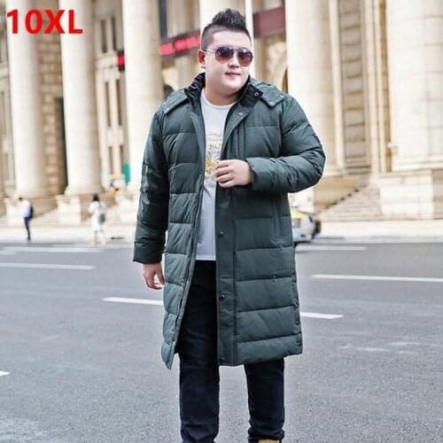 Large size mens down jacket winter fat down jacket mens large size long section plus size thick men