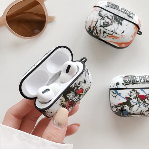One Piece Cute Cartoon Silicone Bluetooth Earphone Case For Apple AirPods 1 2 3 Pro Ink painting Protection Cover Charging Box