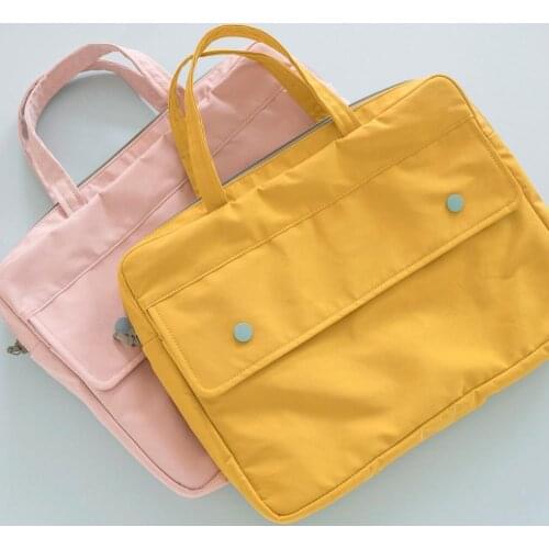 MINKYS Canvas A4 File Folder Organizer Bag Large Capacity Business File Document Storage Briefcase Office Stationery Supplies