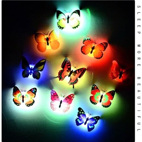 Lovely Butterfly LED Night Light Color Changing Light Lamp Beautiful Home Decorative Wall Nightlights