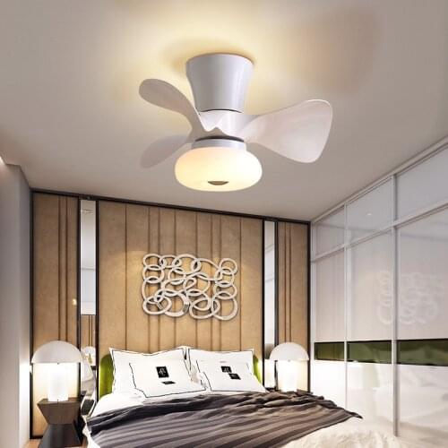 Nordic Loft Smart Led Ceiling Fan Light Dimming Kitchen Bar Childrens Bedroom Decor LED Lighting With Remote Control 110V 220V