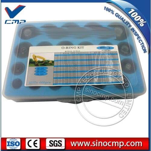 666PCS O-Ring Box Oil Seal Gaskets For Excavator Daewoo Doosan DH200 DH220 DH225 , 3 month warranty