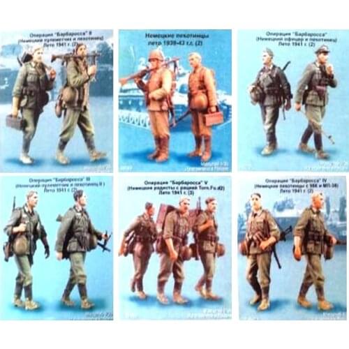 WWII resin soldier Barbarossa classic 13-man kit model 1:35