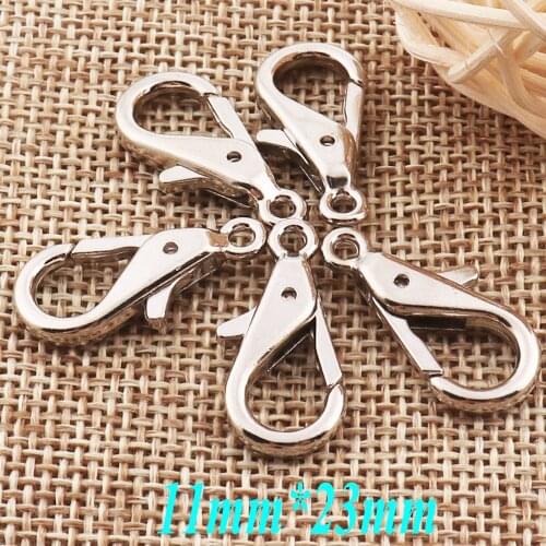 50 PCS Silver Lobster Clasps Claws Carabiner Snap Buckle Gate Bag Purse Strap Handbag Purse Hook Jewelry findings lanyard clip