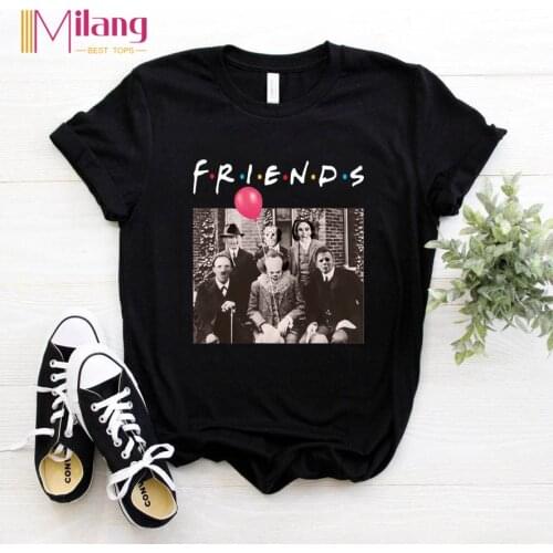 Women Horror Friends Pennywise Michael Myers Jason Voorhees Halloween Girl T-Shirt matching T-shirt Drop shipping