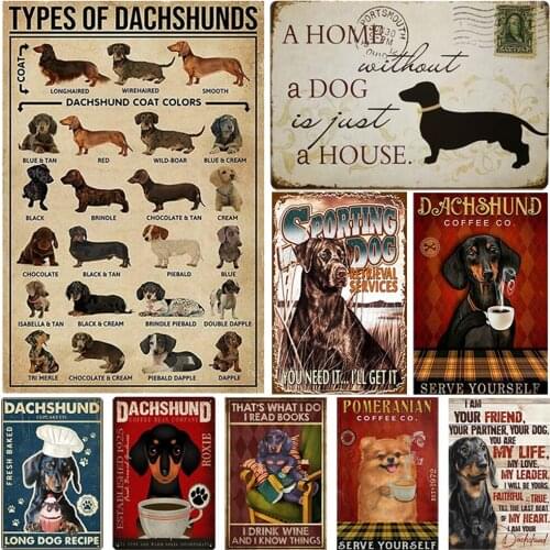 Vintage Dog Metal Sign Plate Animal Tin Sign Plate Metal Poster Home Decor Dog Portrait Plaque Art Poster Shop Wall Decoration