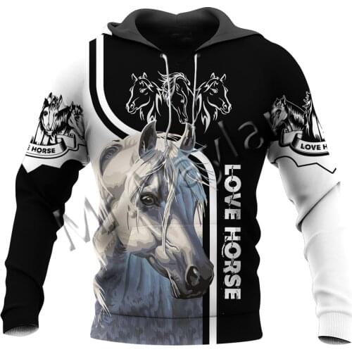 Animal Love Horse Art Colorful Mens Casual Tracksuit 3D Print Unisex Fashion Streetwear Hoodies / Sweatshirt / Jackets / S-106