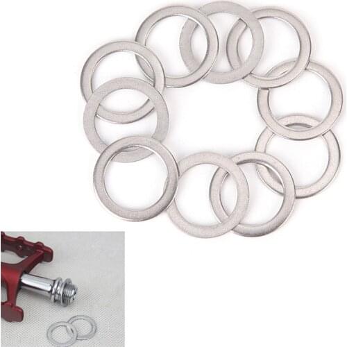 Hot sale 10Pcs Stainless Steel Ring Washers Bicycle Pedal Spacer Crank Cycling For MTB Bike