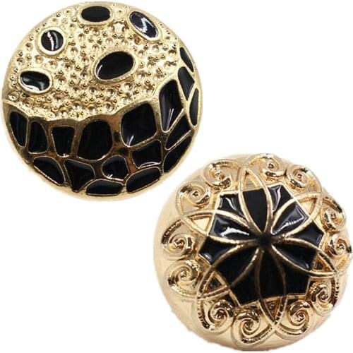 10pcs/lot black footprint metal button Gold for clothing sweater coat decoration shirt buttons accessories DIY JS-0257